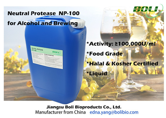 Brauenneutrales Protease-Enzym NP-100 für Alkohol-Flüssigkeit 100000 U/Ml