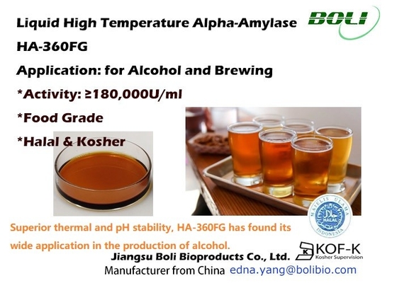 Temperatur 180000 U/Ml ha 360FG Alpha Amylase Enzyme Liquid High