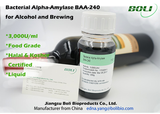 Bakterielle Alpha Amylasee BAA-240,3000U/ml, mittlere Temperaturalphaamylase, Enzymamylase gliedert auf