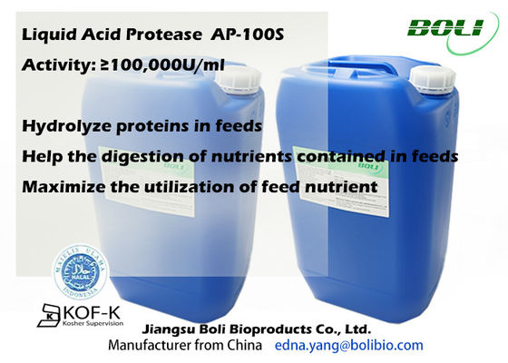 Flüssiges saures Enzymder Protease-100000u/Ml Tierfutter süchtig machendes hydrolysieren Proteine hoher Wechselstrom