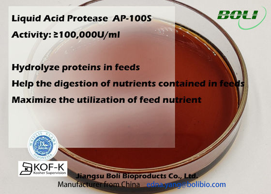 Flüssiges saures Enzymder Protease-100000u/Ml Tierfutter süchtig machendes hydrolysieren Proteine hoher Wechselstrom